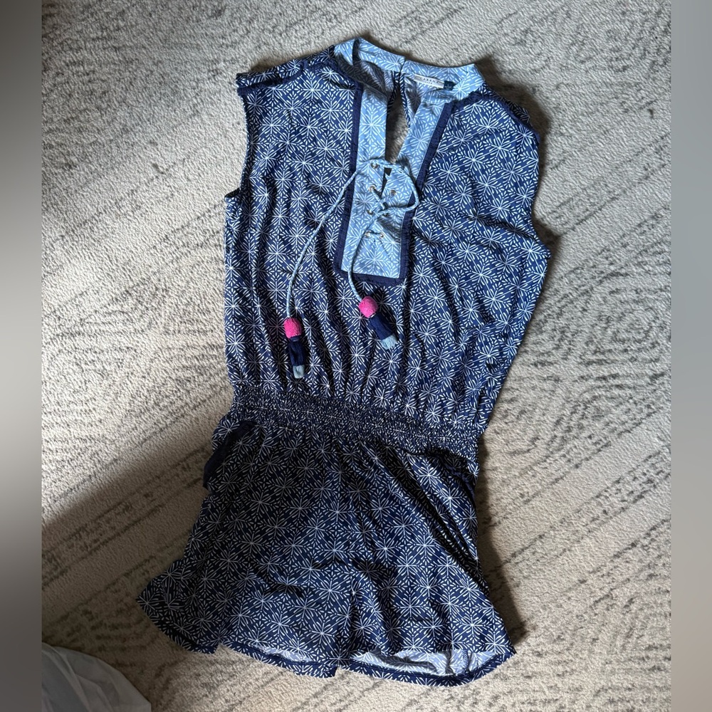 Cabana Life Blue and White Romper (Brand New)